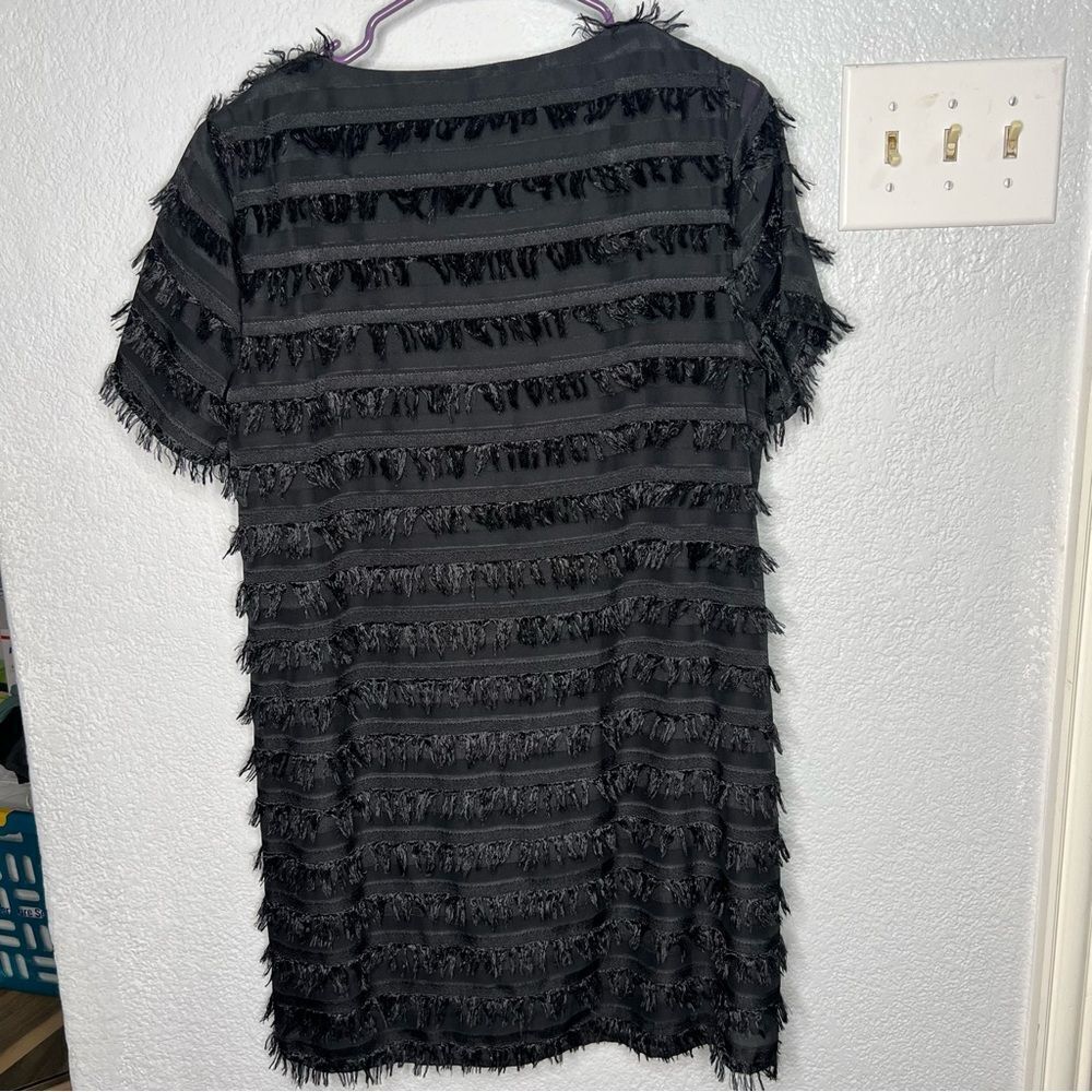 Show Me Your Mumu Demi Fuzzy Fringe Mini Short Sleeve Black Dress Sz M Boho, - Picture 3 of 10